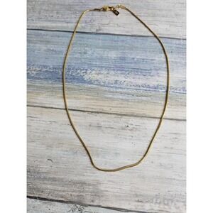 Zara Signed Classic snake rope Chain Necklace Gold Tone 18"
